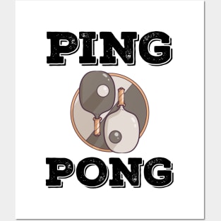 Ping Pong Table Tennis Tabletennis PingPong Yin Yang Ying Posters and Art